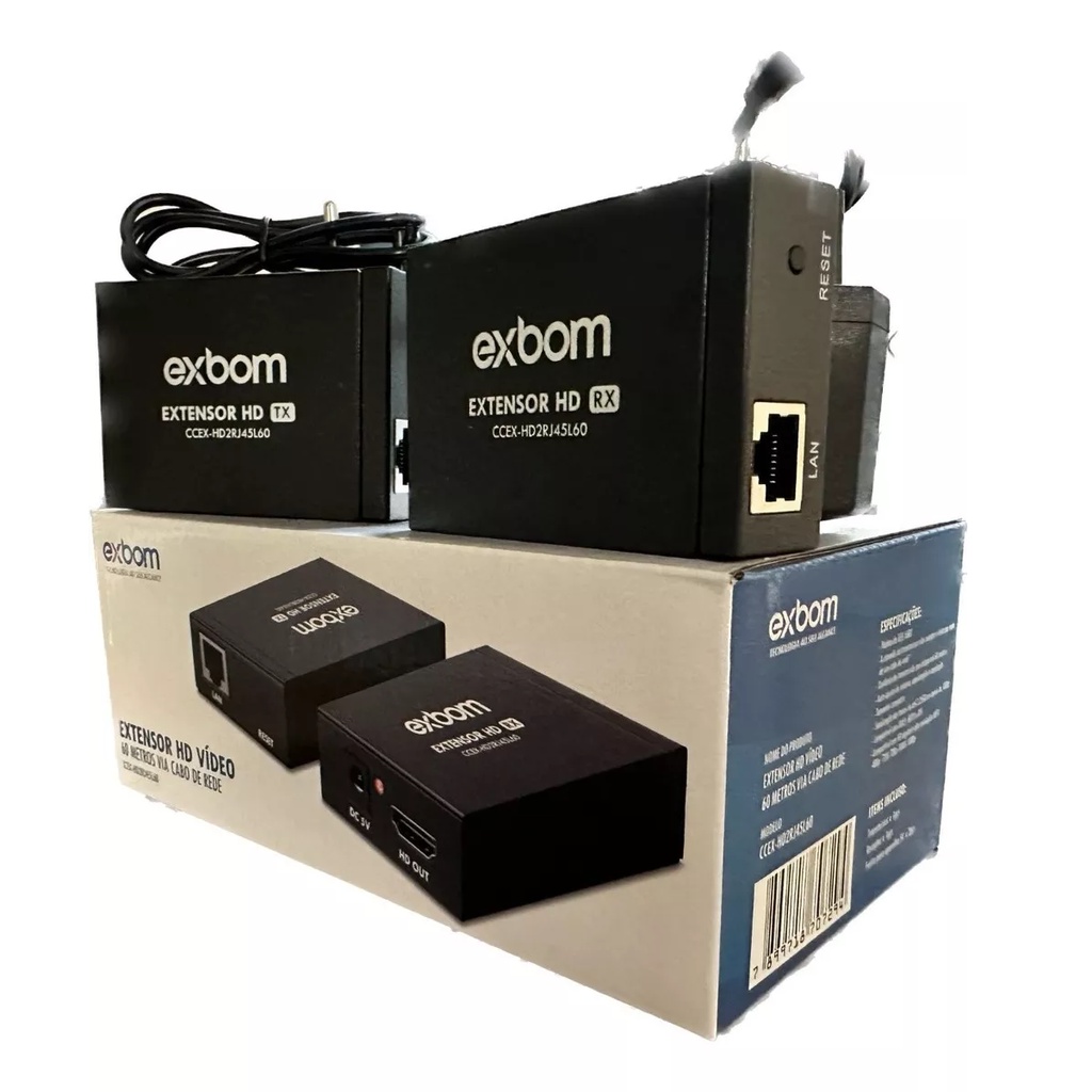 EXTENSOR   HDMI 60 METROS VIA CABO DE REDE EXBOM CCEX-HD2RJ45L60