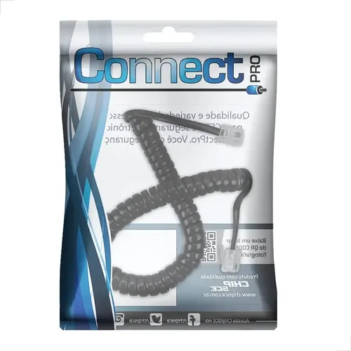 CABO TELEFONE EXPIRAL 1m PRETO 018-0301 CONNECT PRO