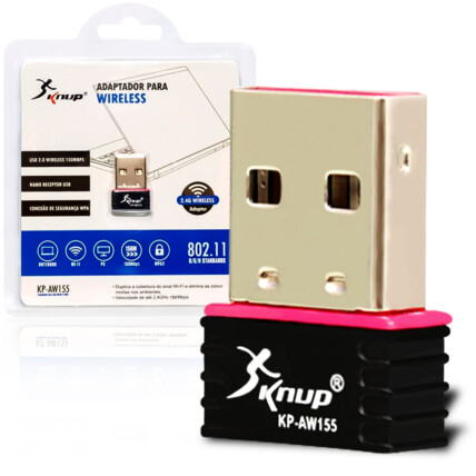 ADAPTADOR USB WIRELESS 2.4GHZ 802.11 KP-AW155 KNUP