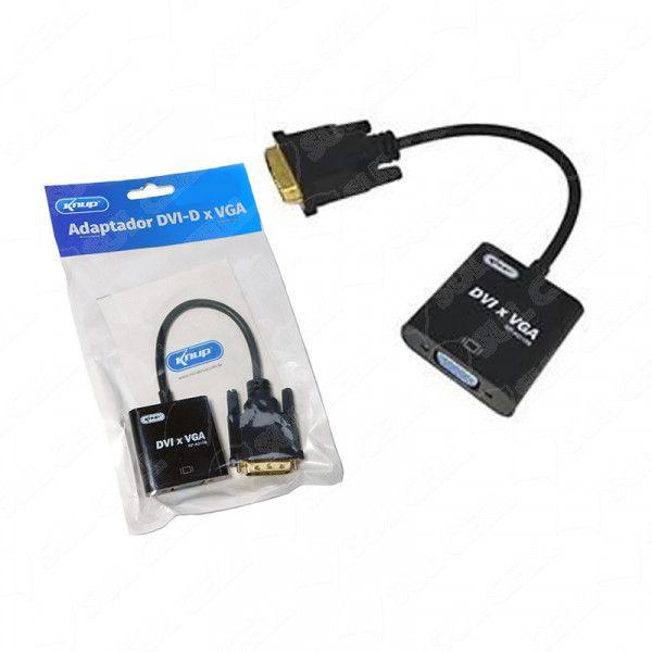 ADAPTADOR   CONVERSOR DVI MACHO 25 PINOS VGA FEMEA 15 PINOS KNUP KP-AD108