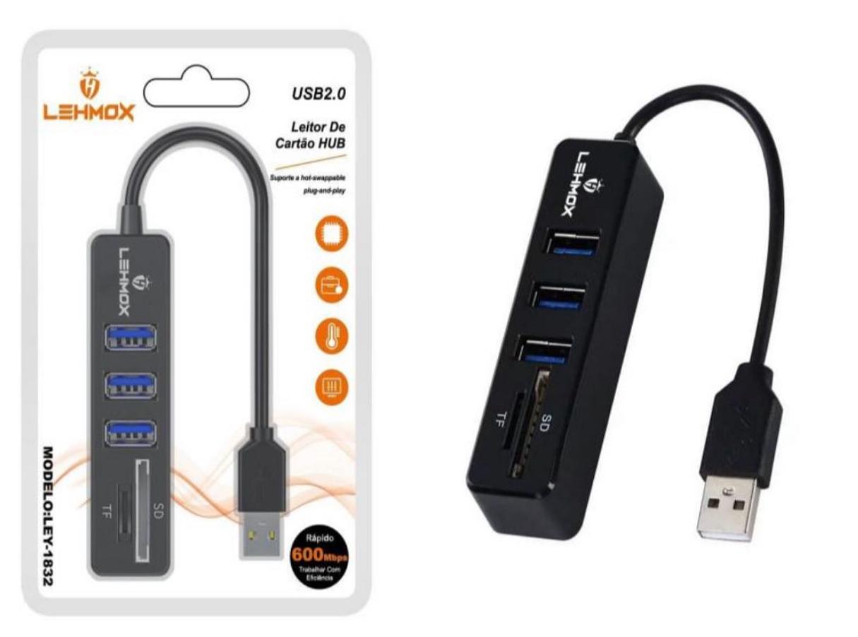 HUB   2.0 COM LEITOR DE CARTAO LEY-1832