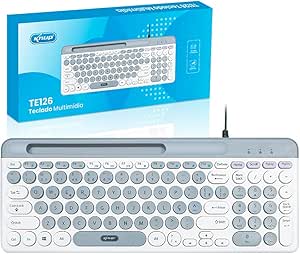 TECLADO USB TECLAS REDONDAS MULTIMIDIA SLOT P/CELULAR KNUP TE126