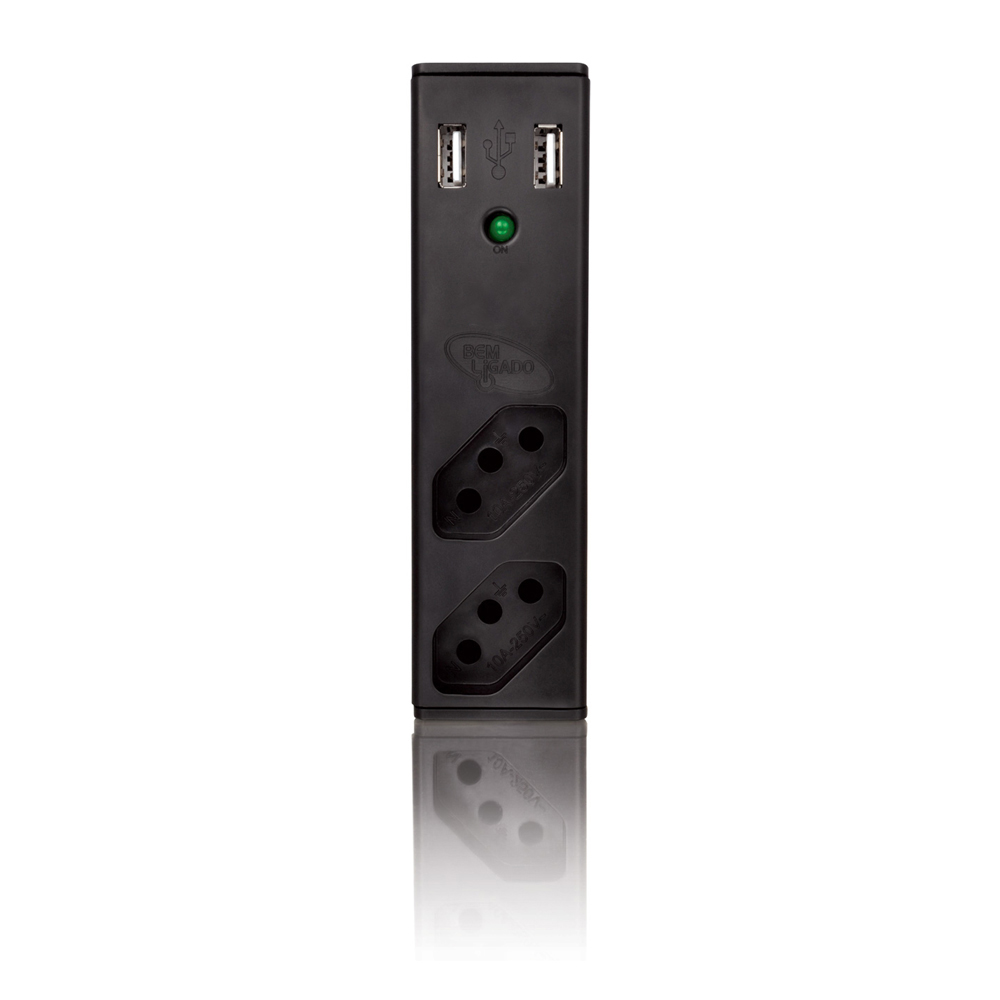 FILTRO DE LINHA COM 2 TOMADAS FL-USB21GBK COLETEK