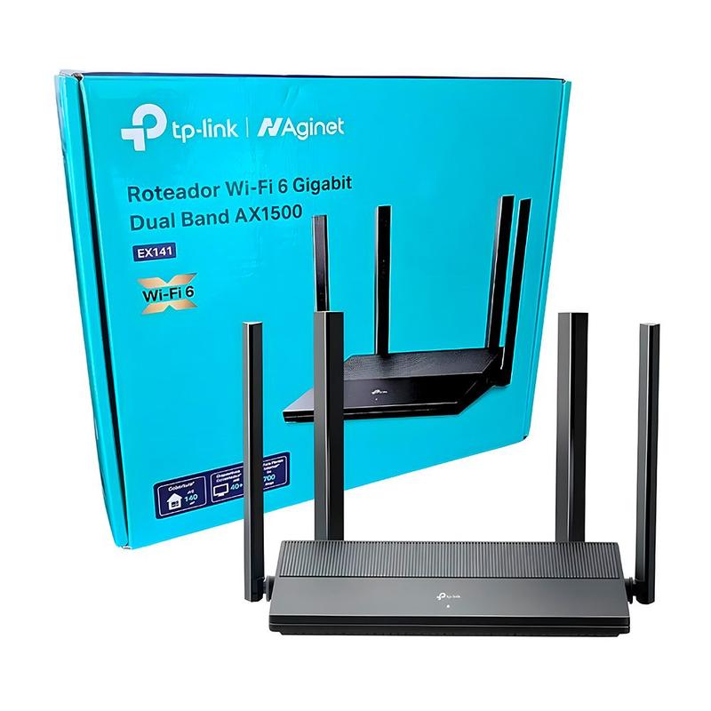 ROTEADOR WIRELESS GIGABIT WIFI 6 1500MB AX1500 EX141 TP-LINK