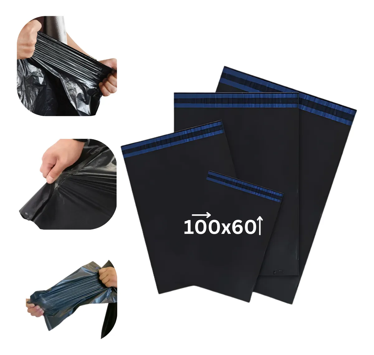 EMBALAGEM PLASTICA ENVELOPE G2 PEBD PRETO 100X60X30ABA LOGISTICA