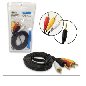 CABO AUXILIAR P3 X 3RCA PONTA DOURADA 2M IT-BLUE LE-1001