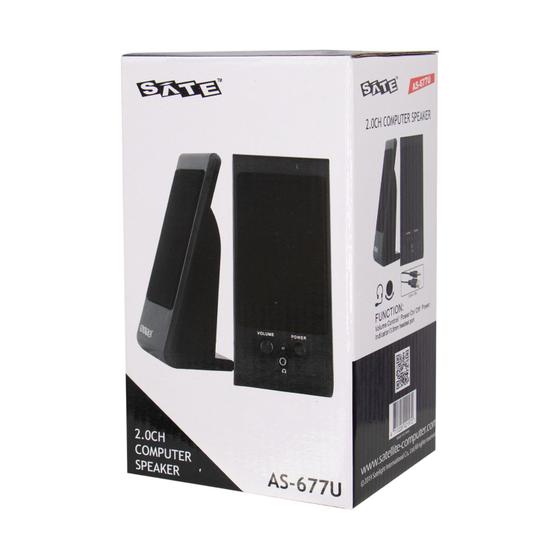 CAIXA DE SOM USB AS-677U 2W RMS PRETO SATELLITE