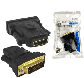 ADAPTADOR   CONECTOR DVI MACHO (24+1) X HDMI FEMEA LE-5509 IT BLUE KP-5061 KNUP