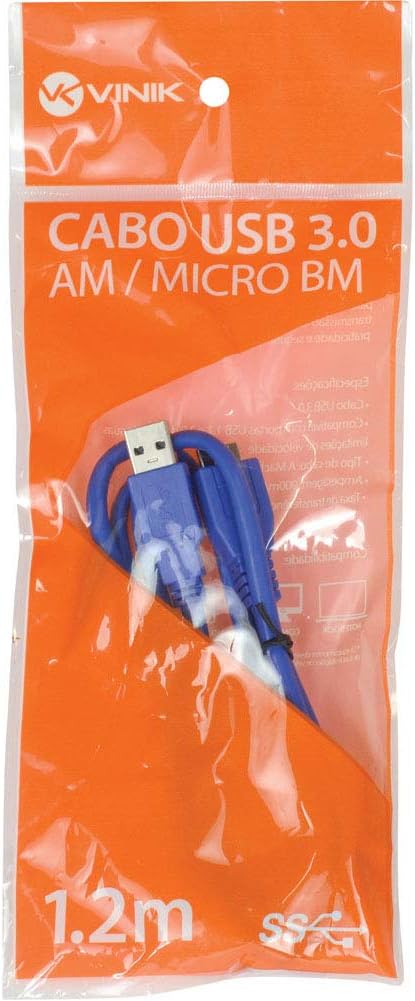 CABO USB 3.0 A MACHO x B MACHO 1,2m U3AMBMC-2 23569 VINIK