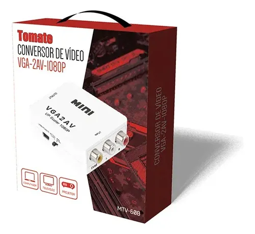 CONVERSOR   DE VIDEO VGA X AV VGA2AV 1080P TOMATE MTV-608