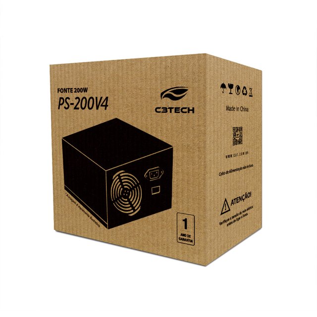 FONTE ATX 200W PS-200V4 SEM CABO C3TECH