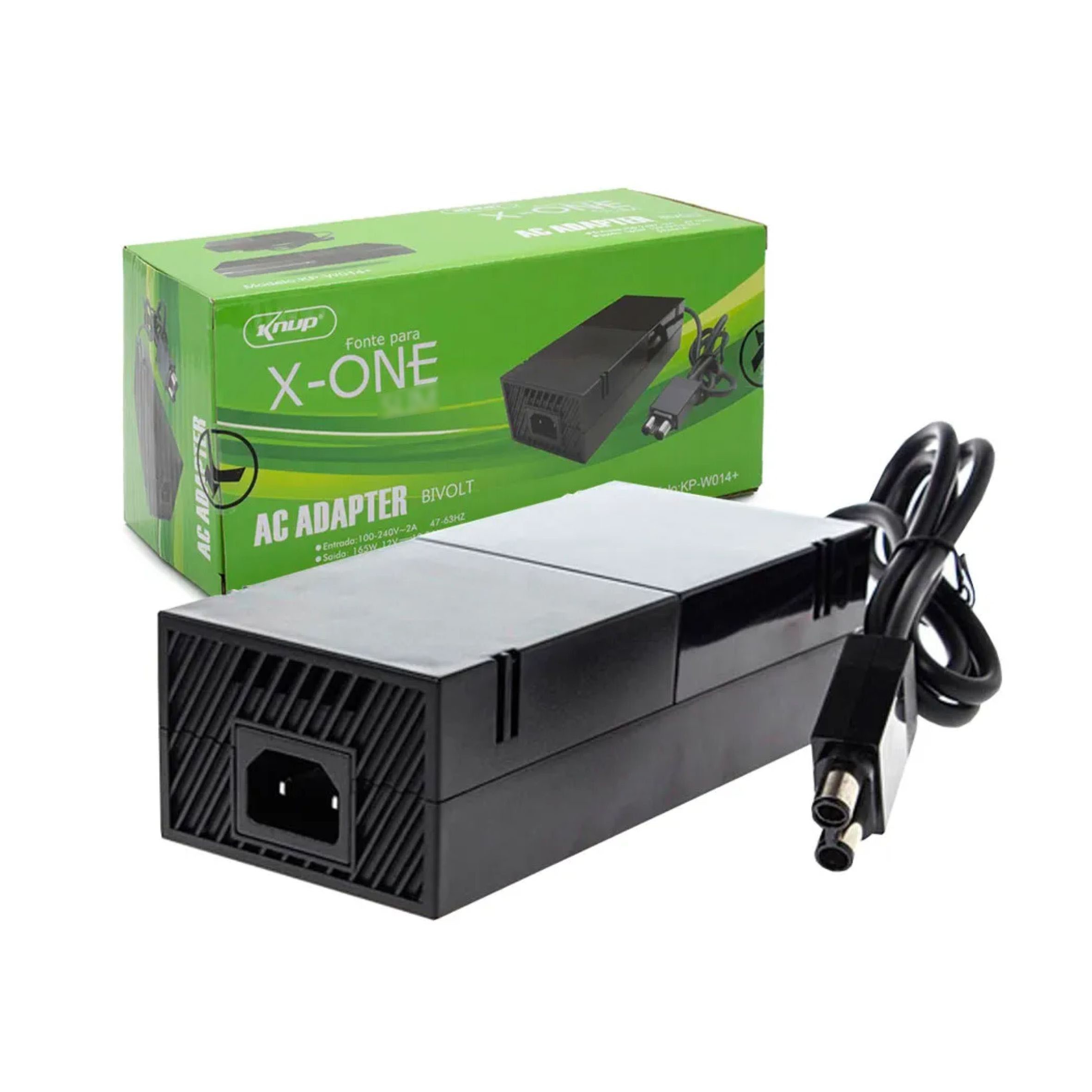 FONTE   XBOX ONE SLIM BIVOLT AC ADAPTER 220V/110V 165W AC 2 PINOS KNUP KP-W014+