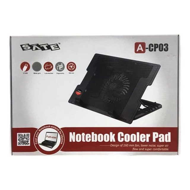 BASE   COOLER NOTEBOOK C/ AJUSTE ALTURA A-CP03 PRETO SATELLITE