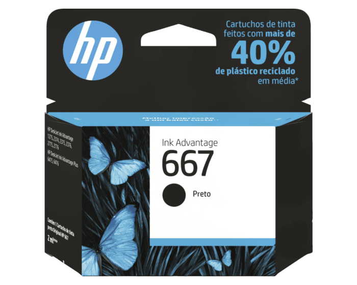 CARTUCHO DE TINTA HP 667 PRETO 3YM79AB 2ml