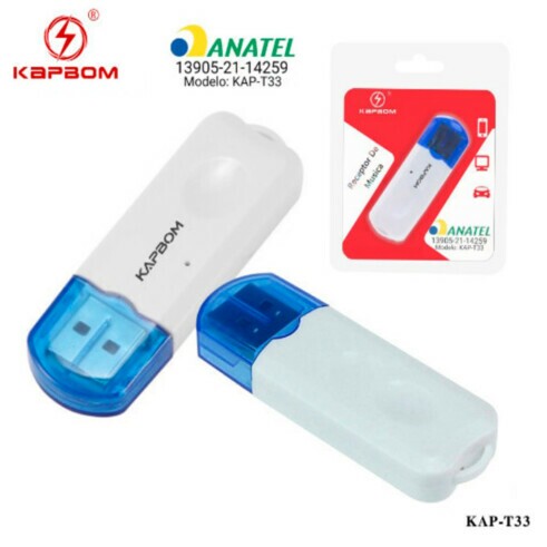 ADAPTADOR   BLUETOOTH USB TRANSMISSOR AUDIO (KAP-T33)