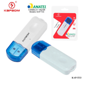 ADAPTADOR BLUETOOTH USB TRANSMISSOR AUDIO (KAP-T33)