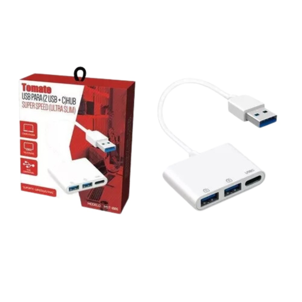 ADAPTADOR   HUB USB-C P/ AUDIO 3.5MM + USB-A + USB-C MTC-7004 TOMATE